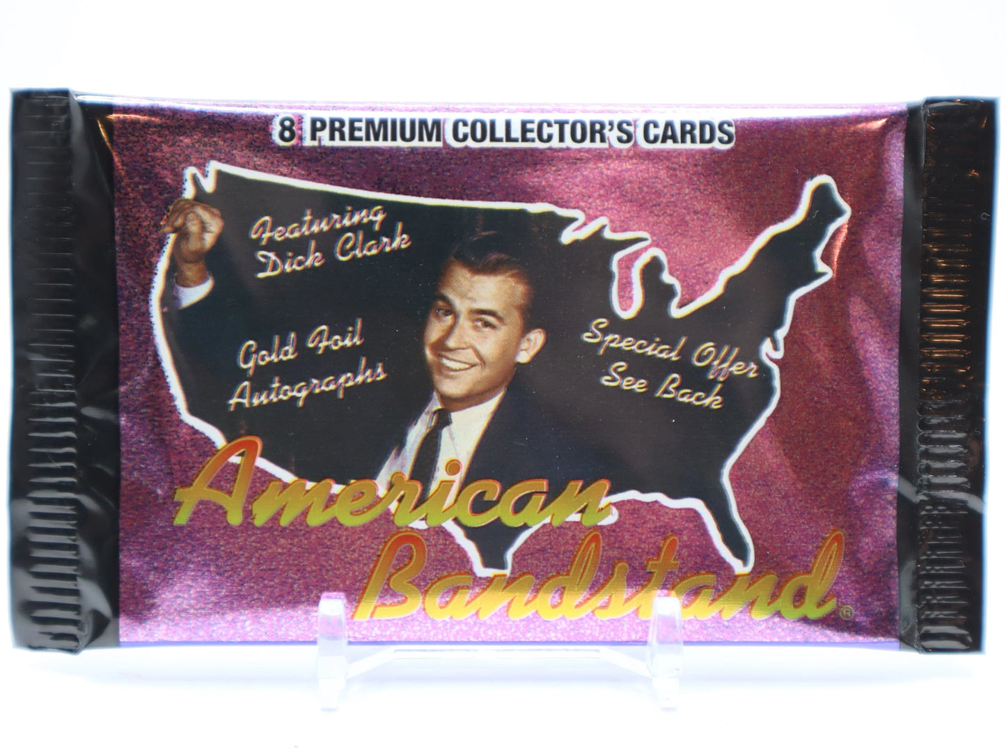 Factory-sealed 1993 Collect-A-Card American Bandstand pack containing 8 premium cards
