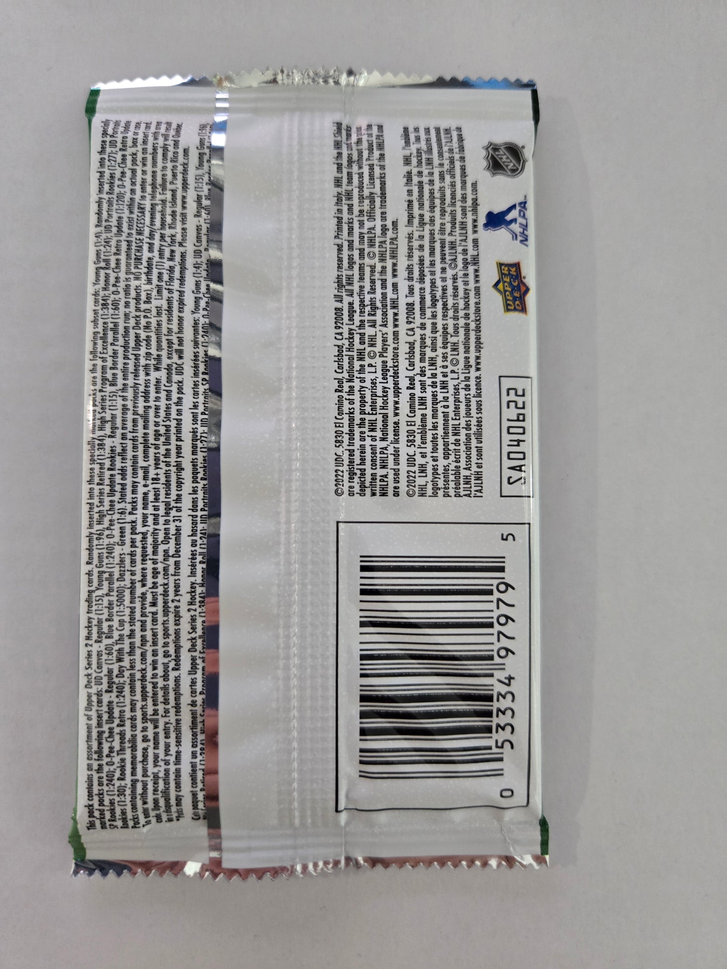 2021-22 Upper Deck Series 2 Hockey Retail Pack - 8 Cards - Sealed - single item listing, image for visual reference only