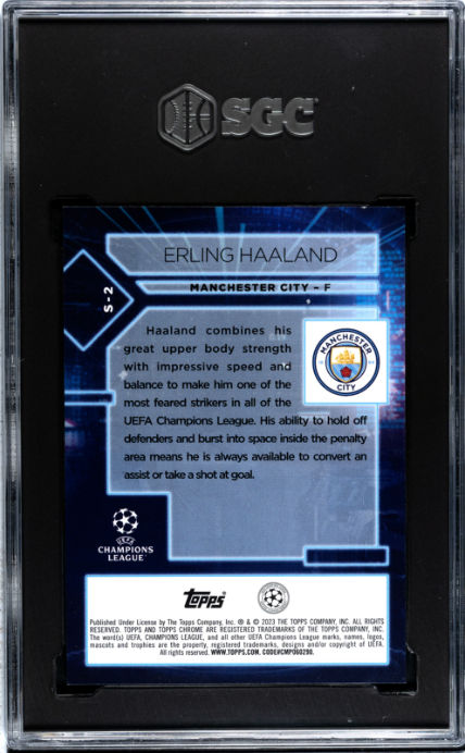 2022-23 Topps Chrome Ucc #S-2 Erling Haaland Specimen SGC 9 - single item listing, image for visual reference only