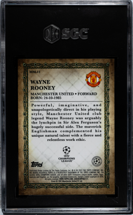 2022-23 Topps Chrome Merlin Ucc #MM-11 Wayne Rooney Merlin's Masters SGC 9 - single item listing, image for visual reference only