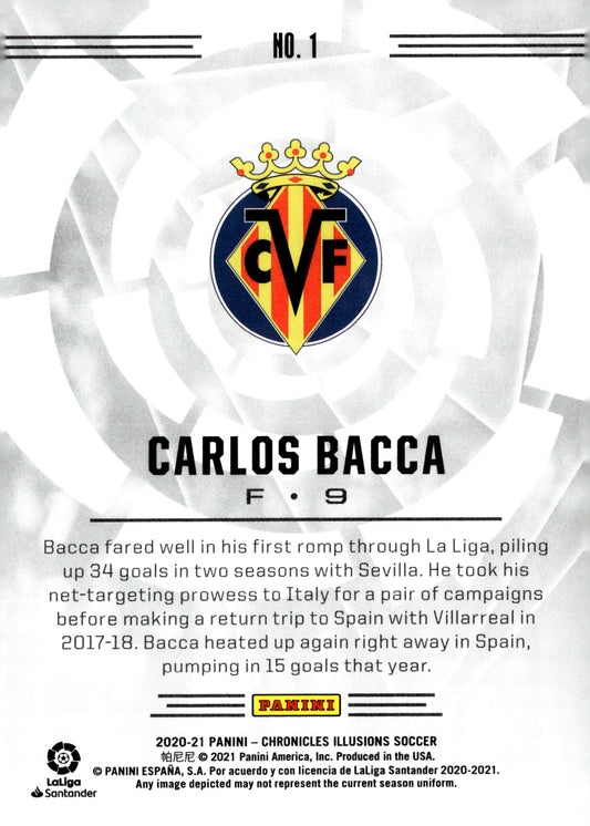 2020-21 Panini Chronicles Illusions Soccer #1 Carlos Bacca – Villarreal CF