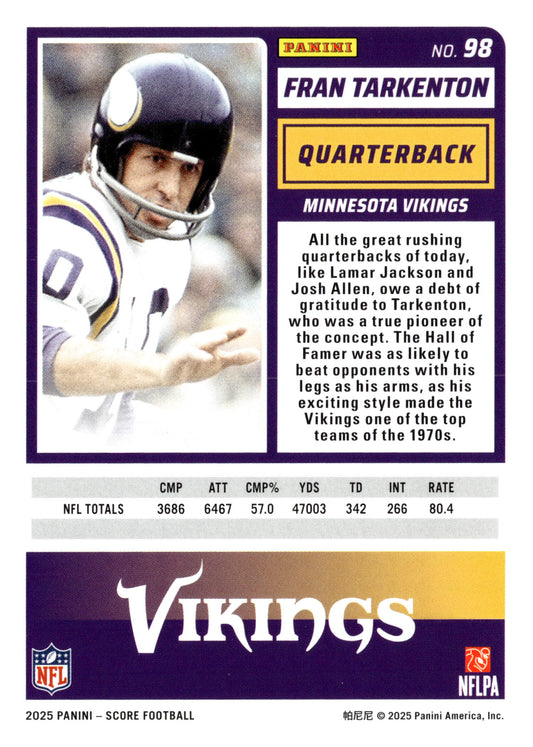 2025 Score-A-Treat #98 Fran Tarkenton - single item listing, image for visual reference only