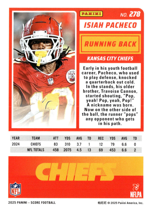 2025 Score-A-Treat #278 Isiah Pacheco - single item listing, image for visual reference only