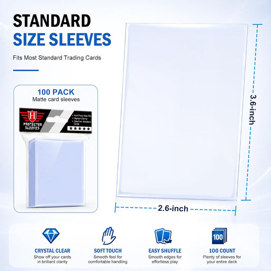 Homthy Clear Penny Card Sleeves Standard Size 100 Pack