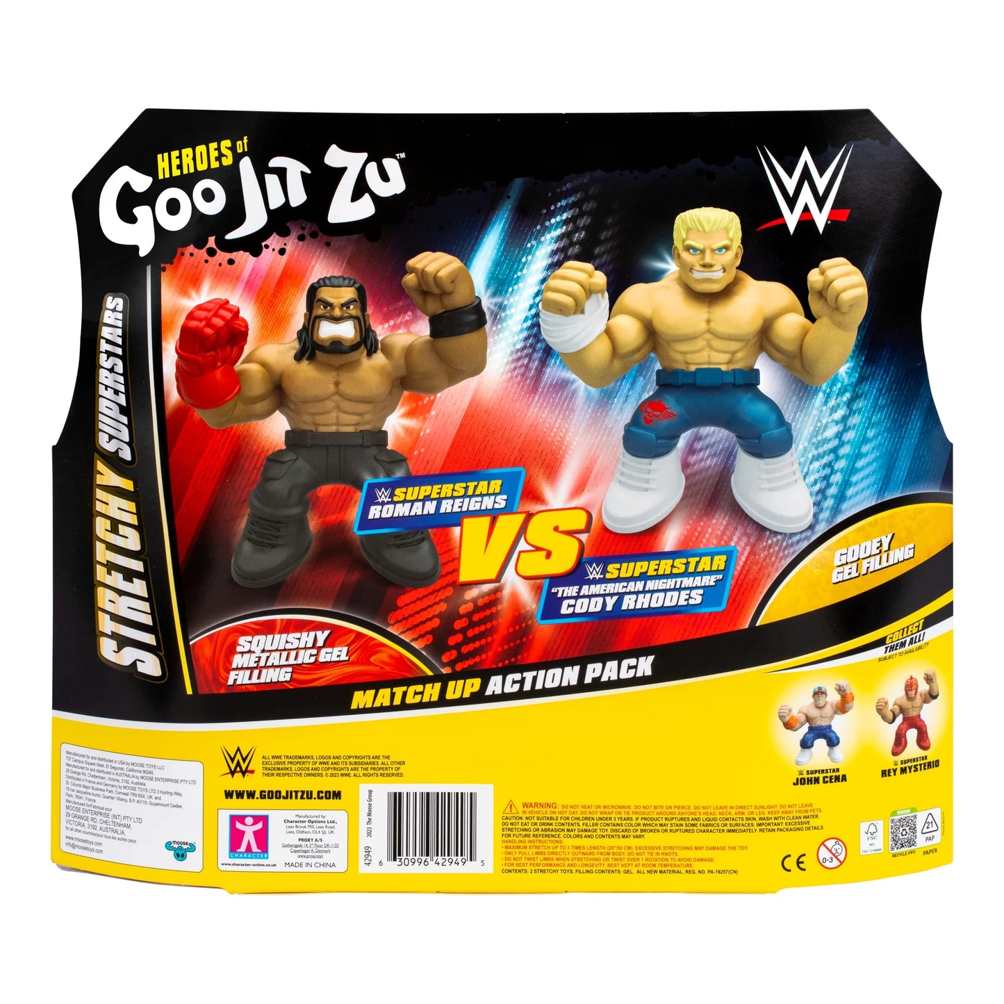 Heroes of Goo Jit Zu WWE Superstars Roman Reigns & Cody Rhodes Stretchy Action Figure 2-Pack