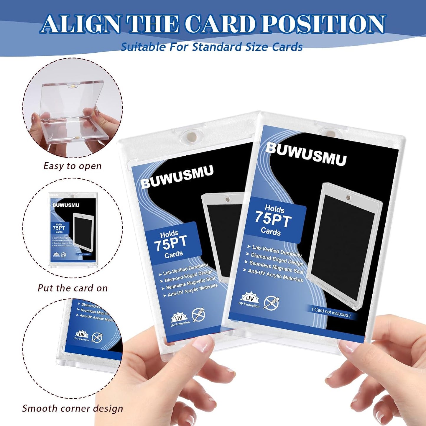 75pt Acrylic Magnetic Card Holder - One Touch Clear Sports Card Protector - 1 Unit