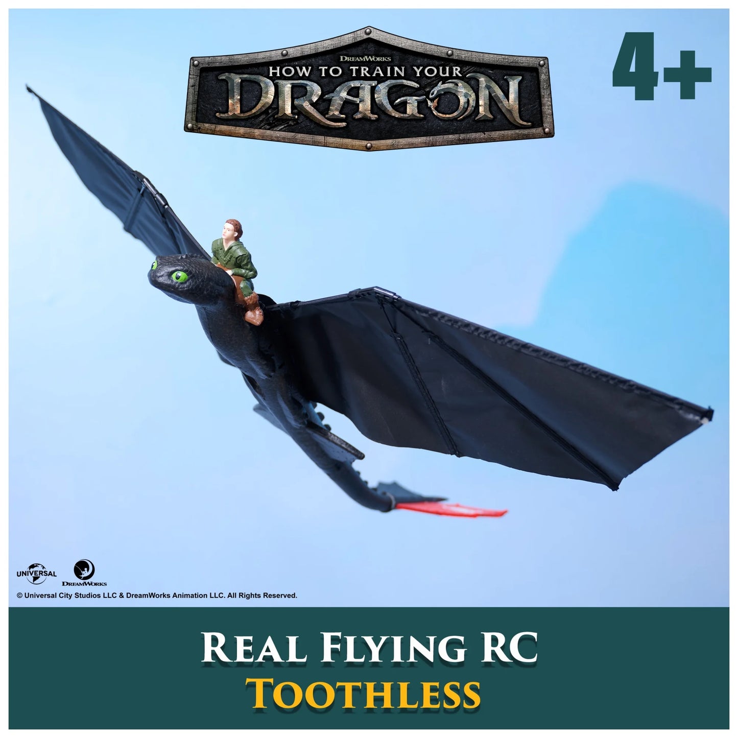 Walmart Exclusive DreamWorks Dragons Flying RC Toothless Toy with 30-Inch Wingspan