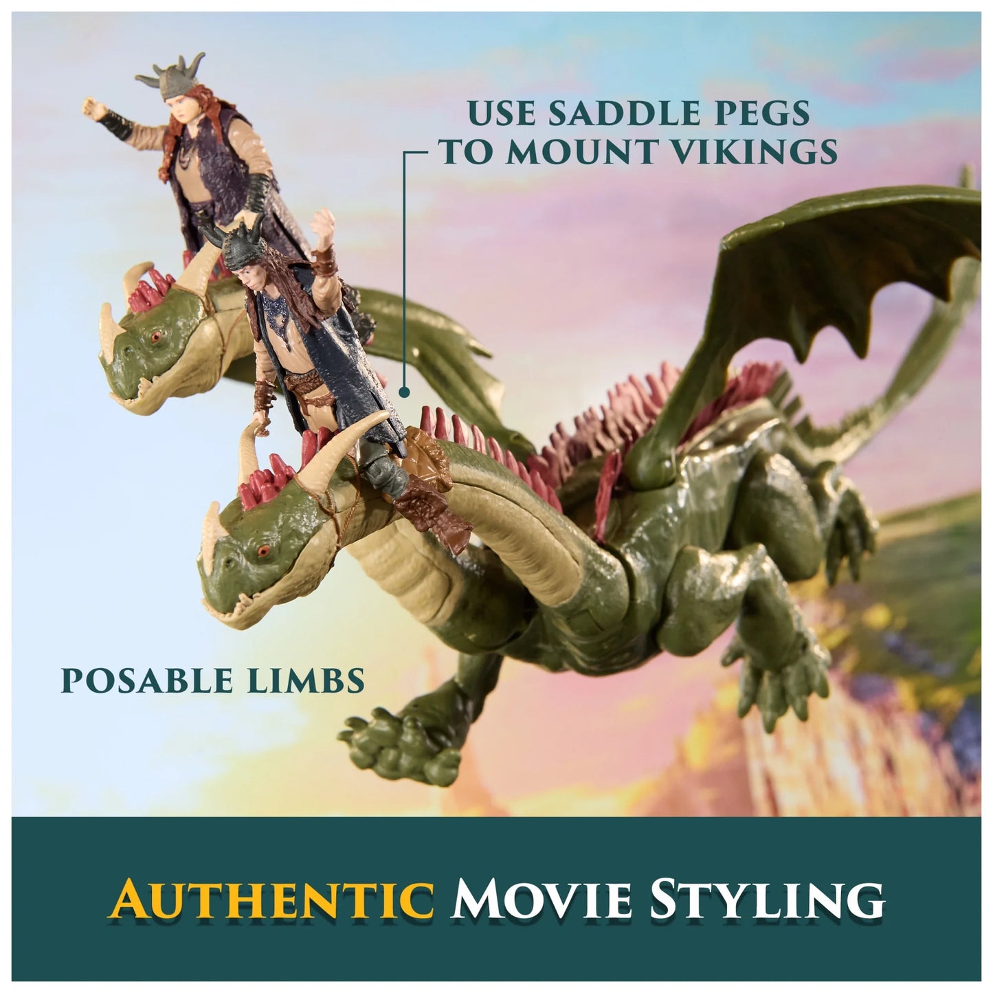DreamWorks Dragons Hideous Zippleback Ruffnut & Tuffnut Action Figure Set