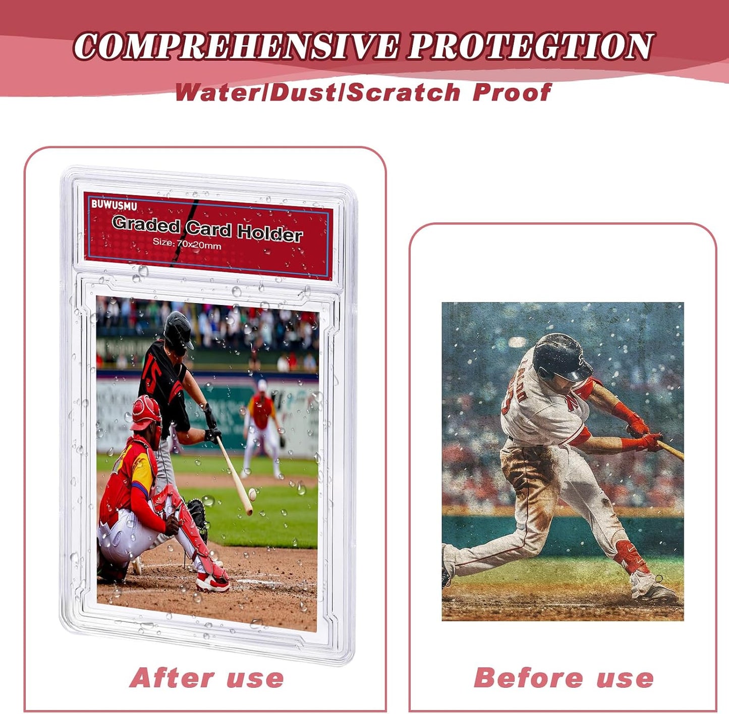 1 Pc 35PT Acrylic Card Holder with Label Slot for TCG & Sports Cards