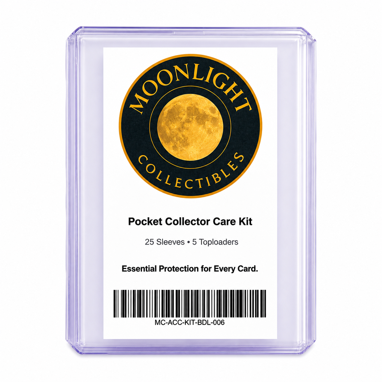 Pocket Collector Care Kit – 25 Card Sleeves + 5 Toploaders Bundle - Moonlight Collectibles product image