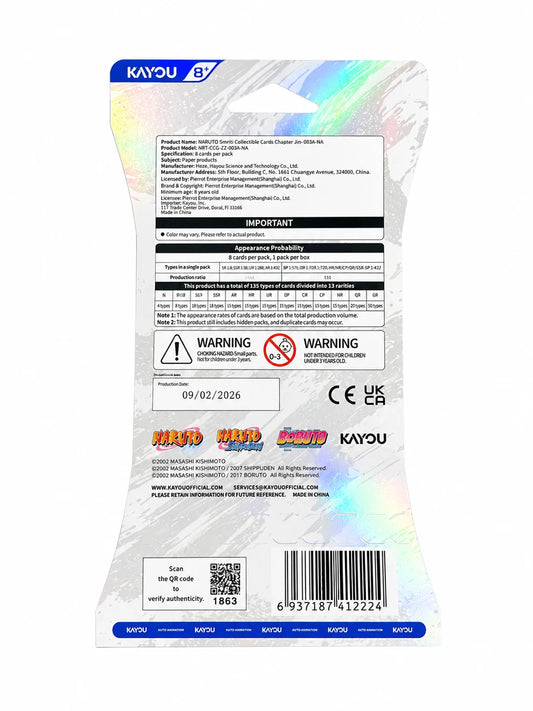 Kayou Naruto Smriti TCG Chapter Jin Series 3 Sleeved Booster Pack – 8 Cards