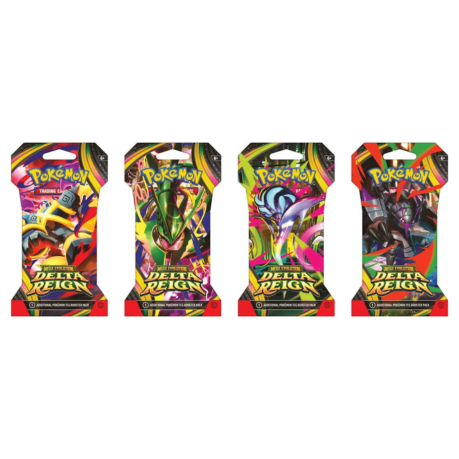 Pokémon TCG Mega Evolution Delta Reign carton containing 144 sleeved booster packs