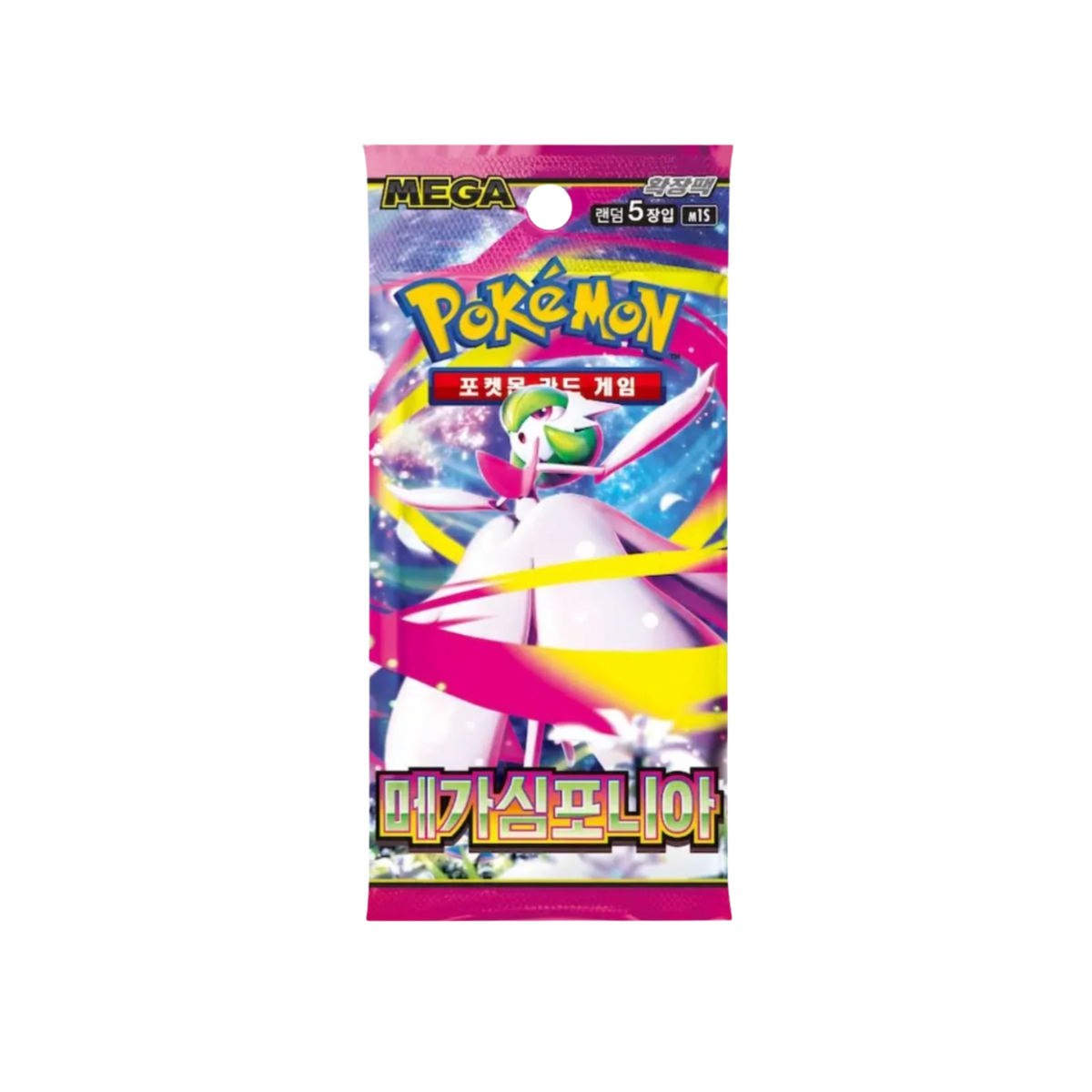 Pokémon TCG Korean Mega Symphonia M1S booster pack containing 5 cards