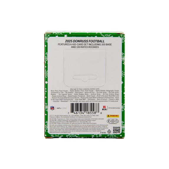 2025 Panini Donruss Football Holiday Tin 3 Packs 15 Cards