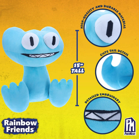 Rainbow Friends Giant Plush Cyan 15 Inch Official Collectible Plush - Toy / Figure