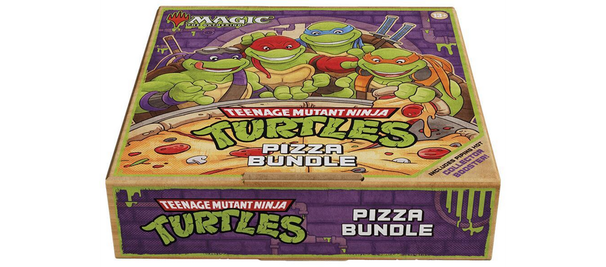 Magic The Gathering Teenage Mutant Ninja Turtles Pizza Bundle with Play Boosters Collector Booster pizza lands and Spindown counter