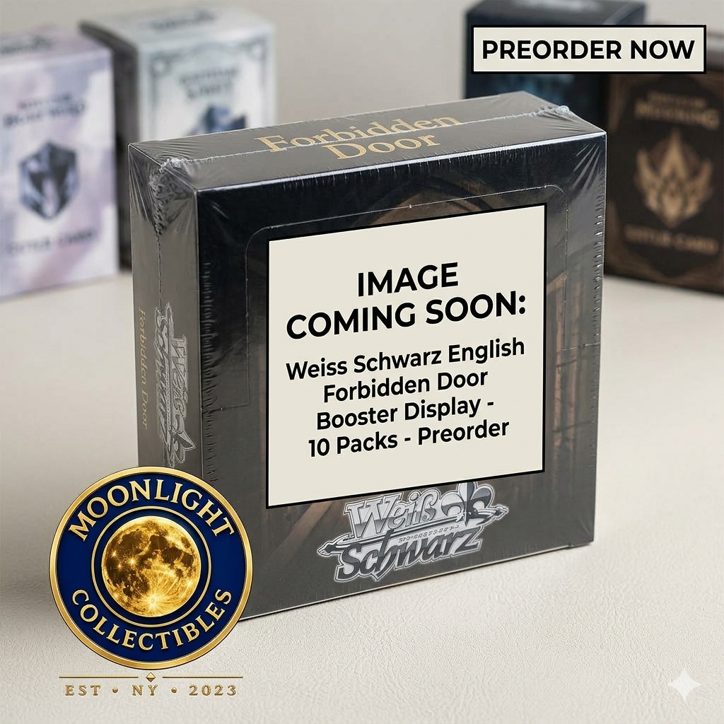 Weiss Schwarz English Edition Forbidden Door booster display containing 10 trading card booster packs