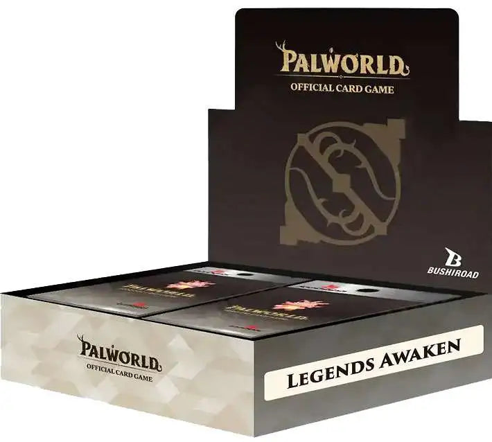 Palworld Official Card Game Legends Awaken booster display box containing 12 booster packs