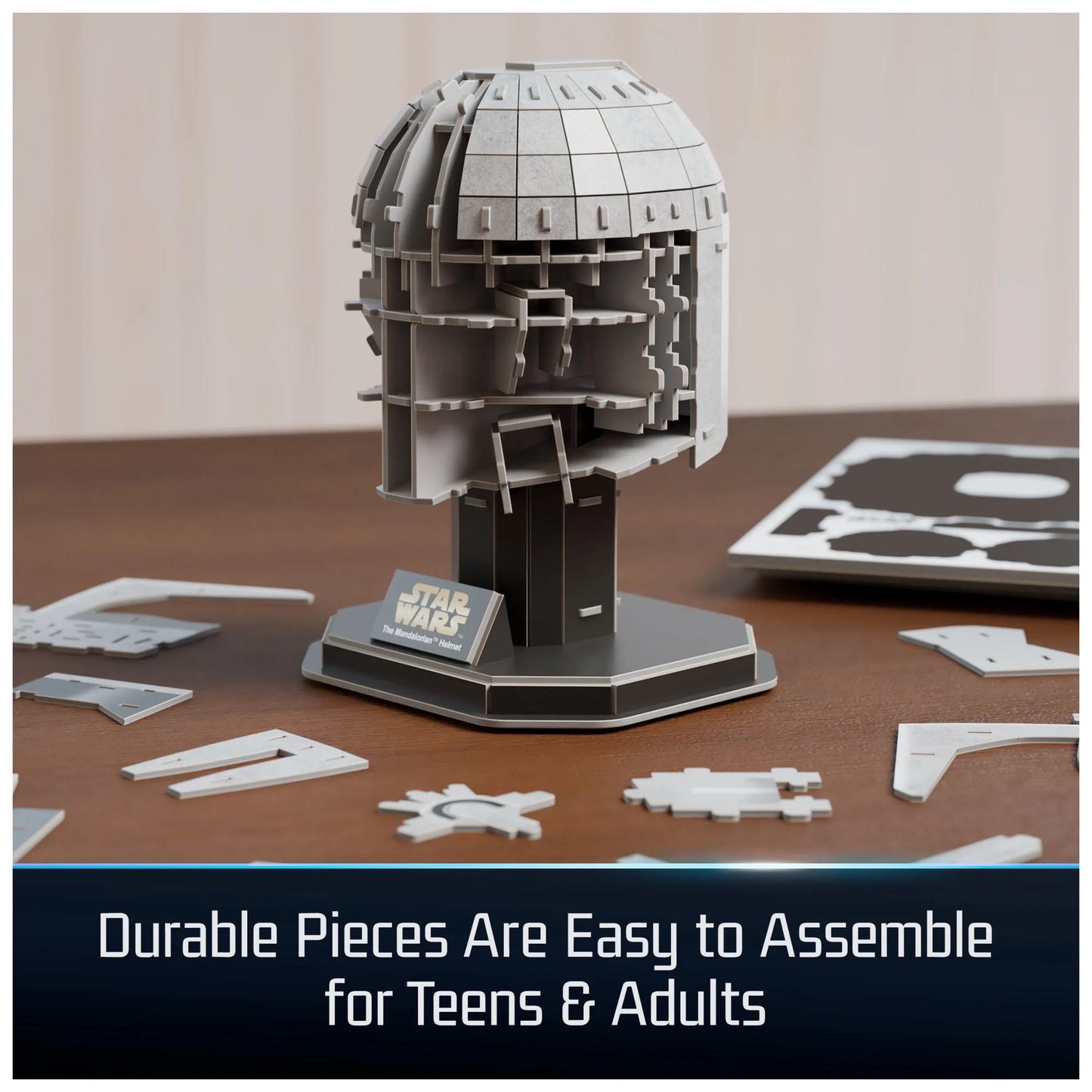 4D Build Star Wars The Mandalorian Boba Fett Helmet 3D Paper Model Kit - 100 Pieces