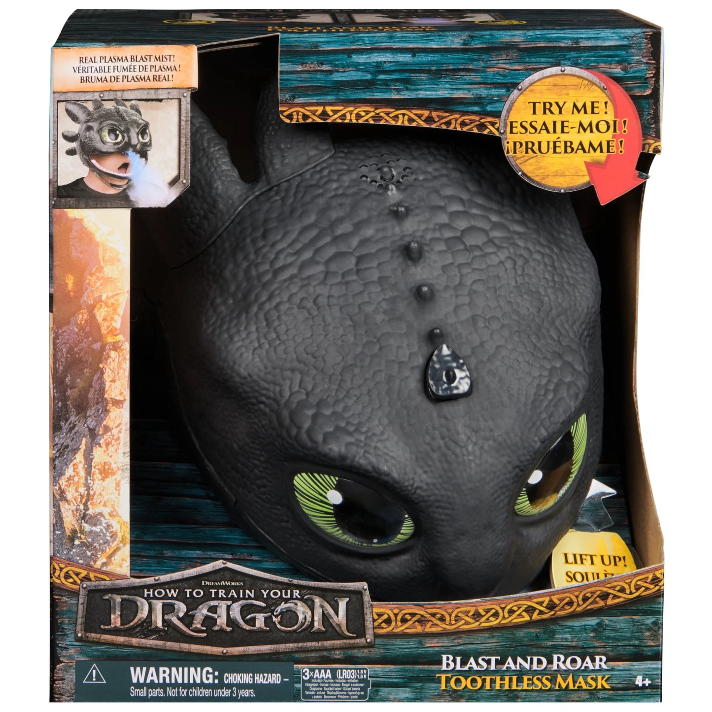 DreamWorks Dragons Blast and Roar Toothless electronic mask with mist refill bottle