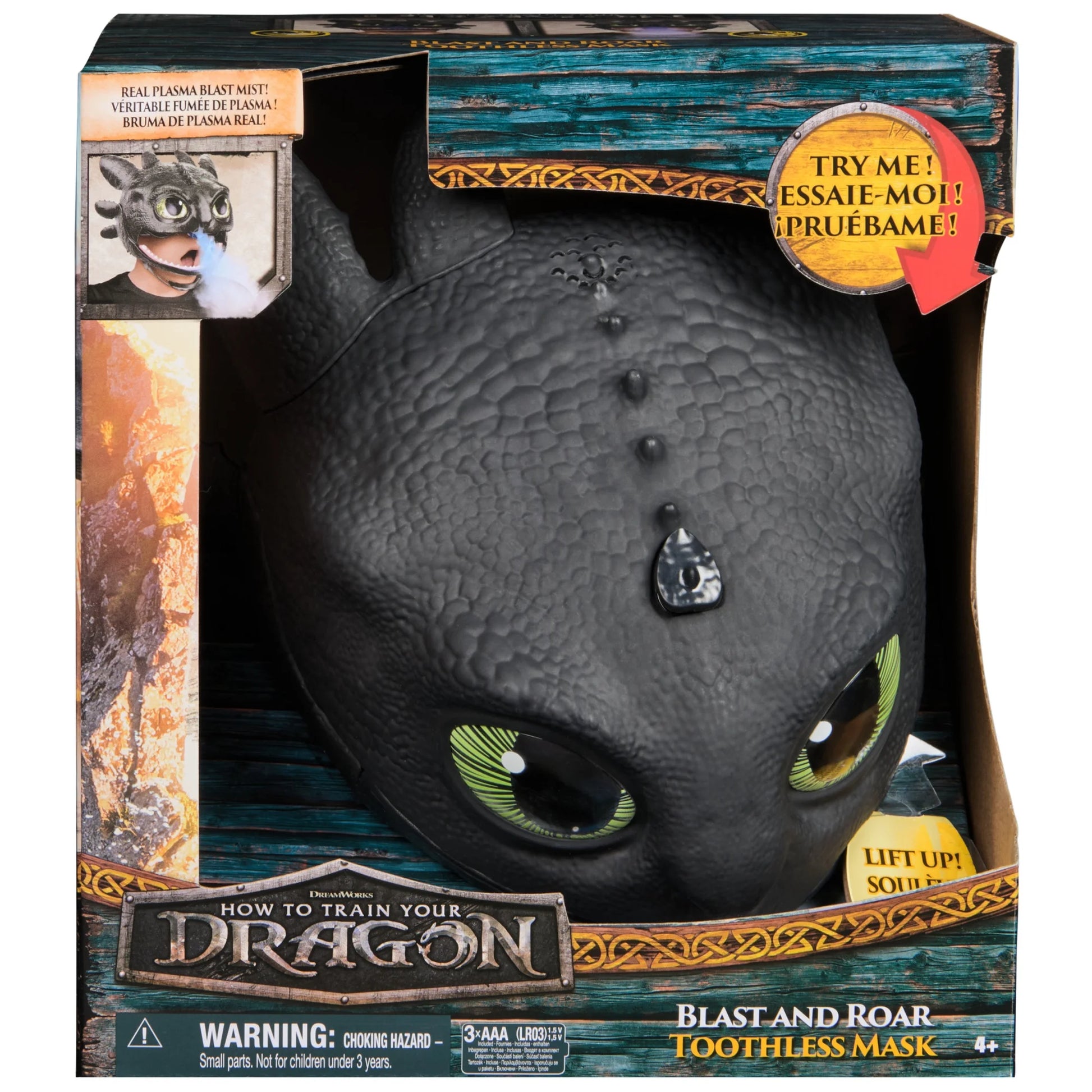DreamWorks Dragons Blast and Roar Toothless electronic mask with mist refill bottle