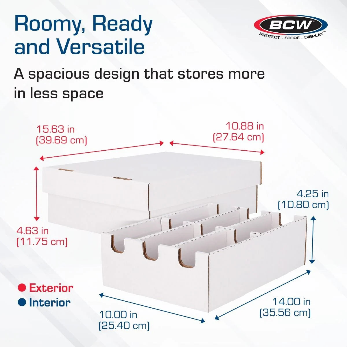 BCW Cargo Box 6 Cell 3x2 White Card Storage Box