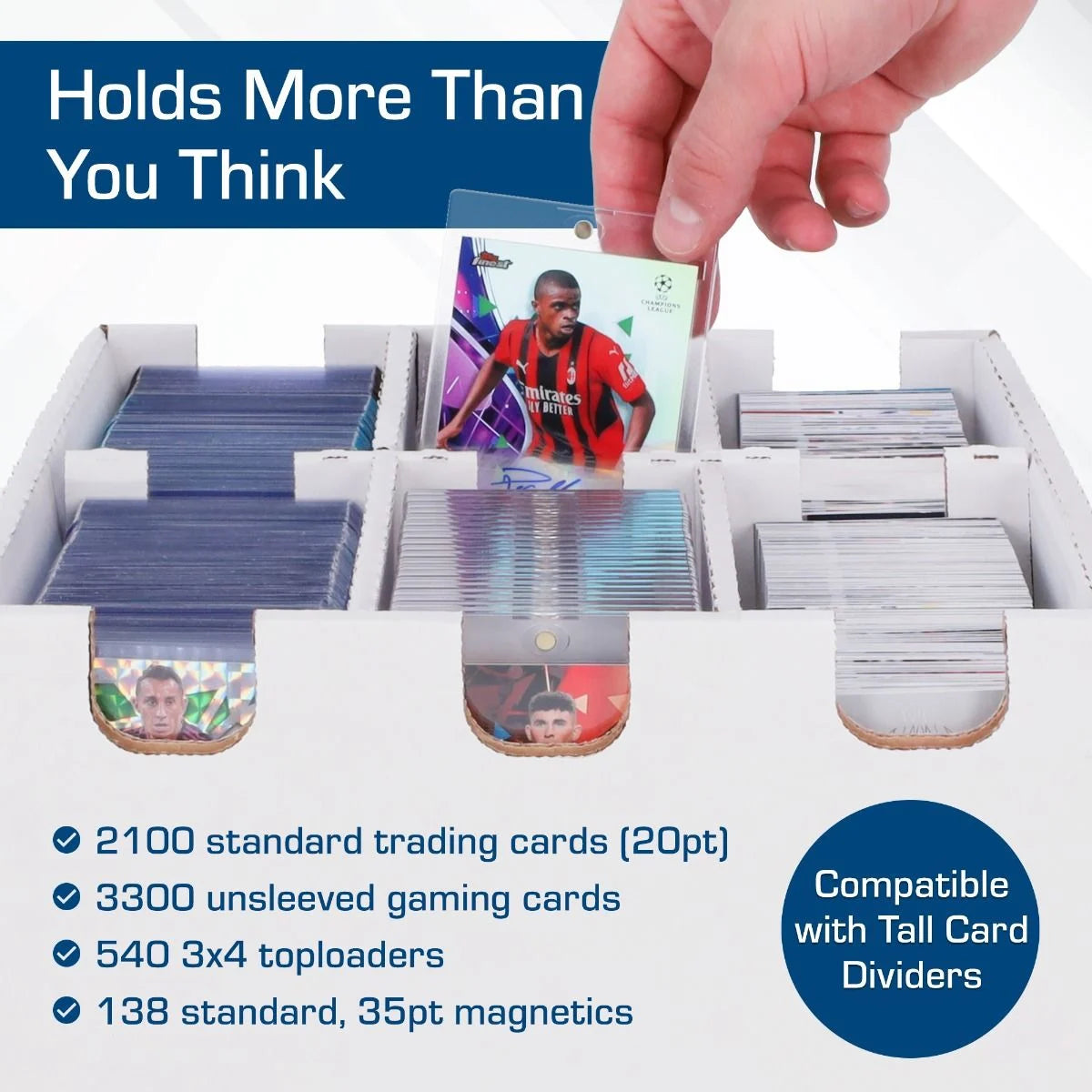BCW Cargo Box 6 Cell 3x2 White Card Storage Box