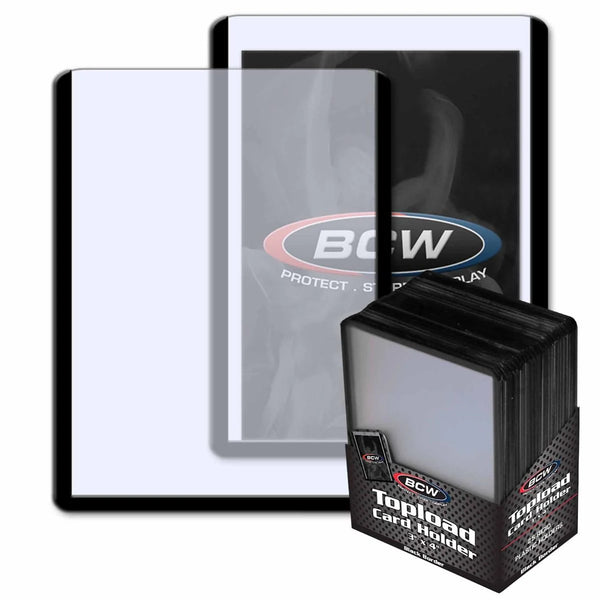 BCW 3x4 Topload Card Holders Black Border 35pt 25 Pack