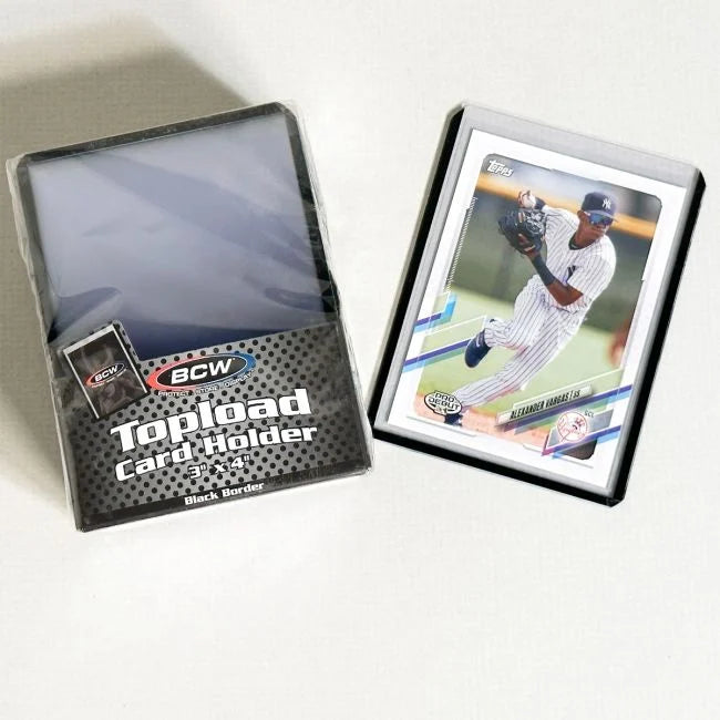 BCW 3x4 Topload Card Holders Black Border 35pt 25 Pack