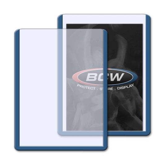 BCW 3x4 Topload Card Holders Blue Border 35pt 25 Pack