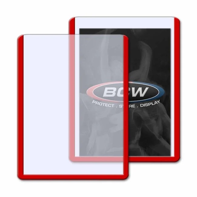 BCW 3x4 Topload Card Holders Red Border 35pt 25 Pack