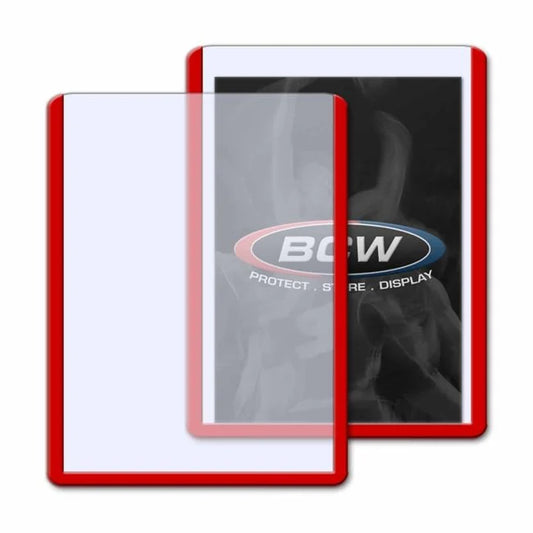 BCW 3x4 Topload Card Holders Red Border 35pt 25 Pack
