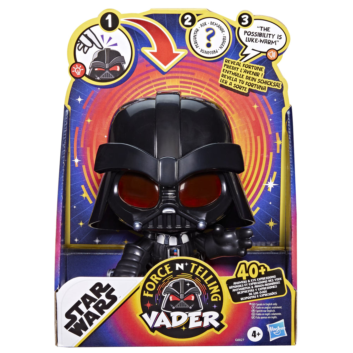 Hasbro Star Wars Force N Telling Darth Vader 6-inch electronic figure with animated digital eyes and attached red Lightsaber