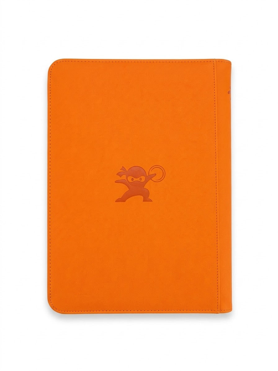 Mystery Ninja 360-Card Zippered Trading Card Binder – Orange 9-Pocket Album