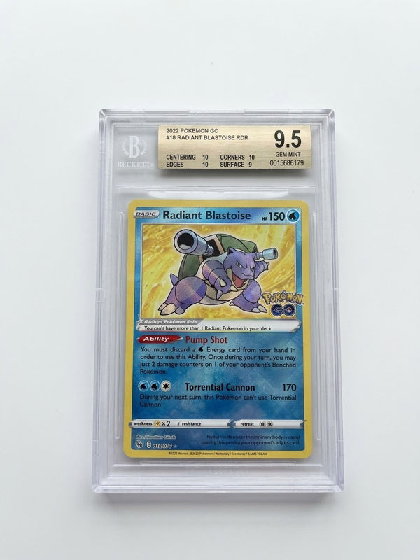 2022 Pokemon GO Radiant Blastoise RDR BGS 9.5 Graded Card