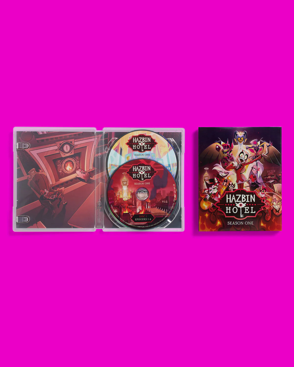 Hazbin Hotel Season One Blu-Ray 2-Disc Set Sealed + PR-20 “Hate Watch” Promo Card - single item listing, image for visual reference only