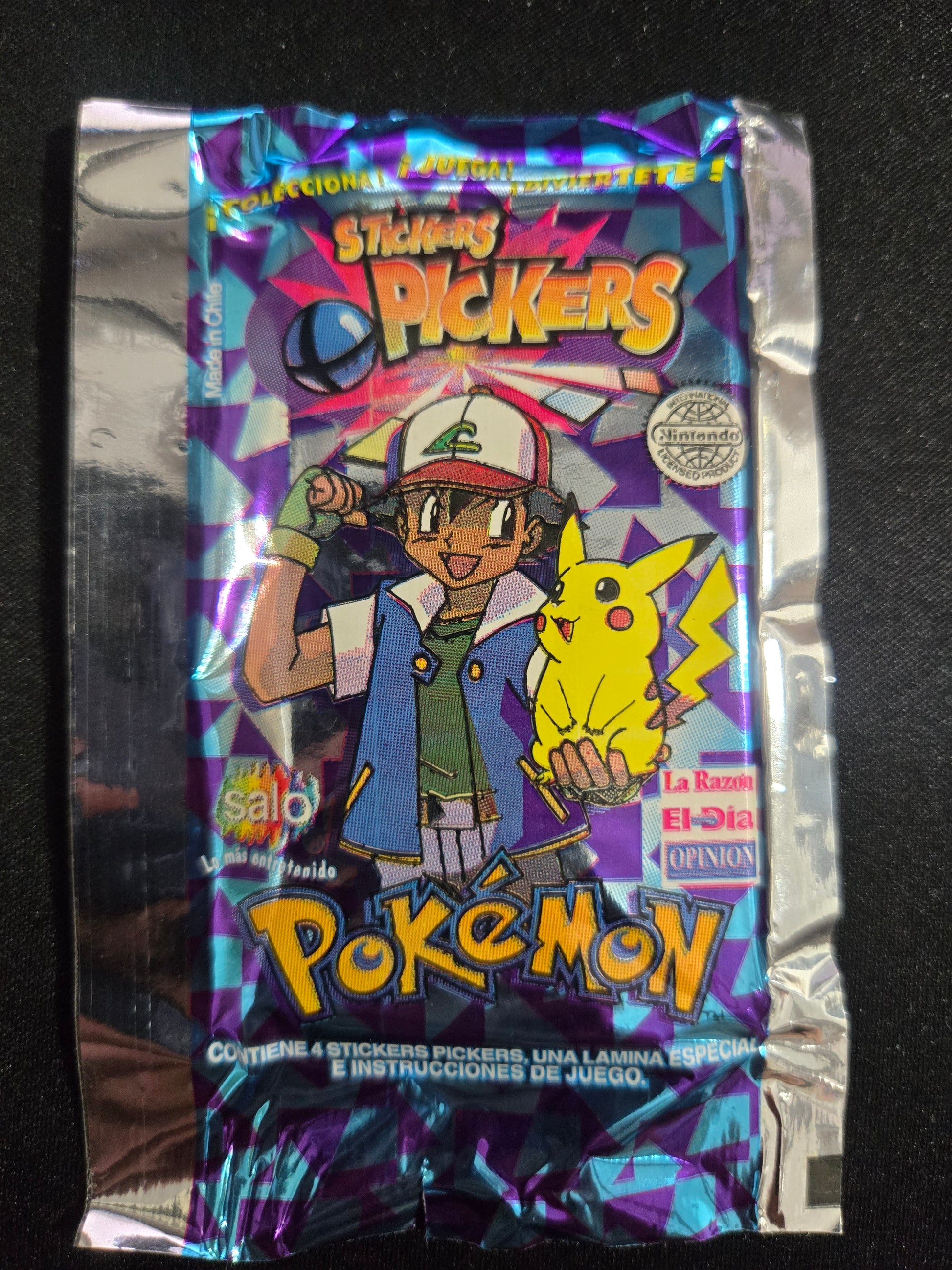 Rare Vintage Pokémon Stickers Pickers Single Booster Pack Sealed 1999 Salo Chile - 1 Pack - Moonlight Collectibles product image