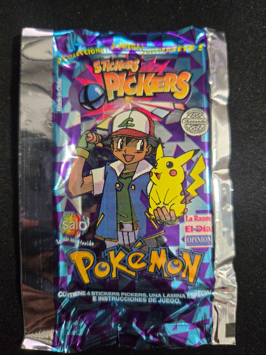 Rare Vintage Pokémon Stickers Pickers Single Booster Pack Sealed 1999 Salo Chile - 1 Pack - Moonlight Collectibles product image