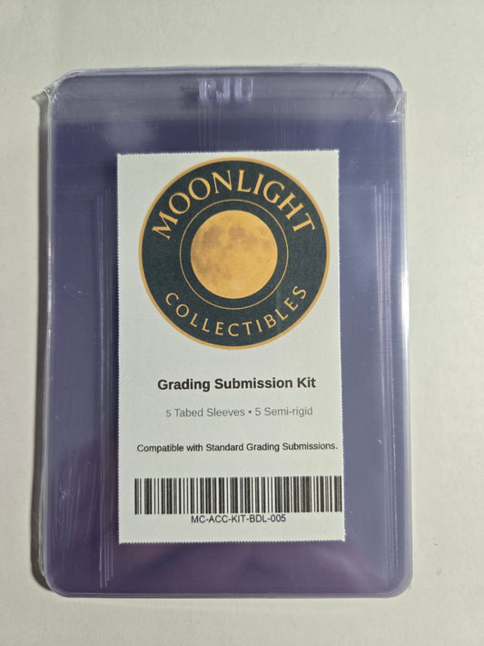 (F) Grading Submission Kit – 5 Tab Sleeves + 5 Semi-Rigid Holders Bundle - Moonlight Collectibles product image