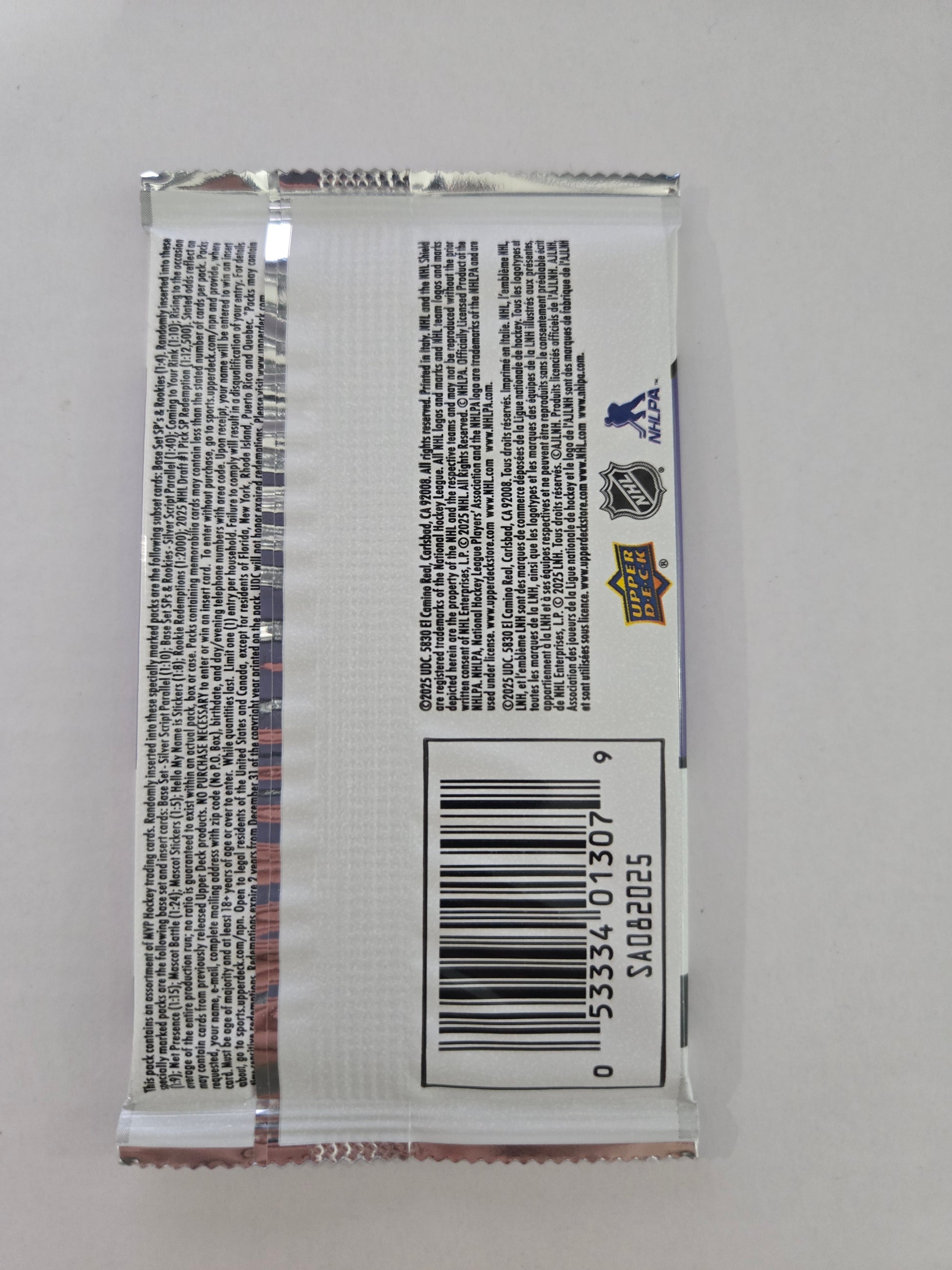 2025-26 Upper Deck MVP Hockey Blaster Pack - 7 Cards - Sealed - single item listing, image for visual reference only