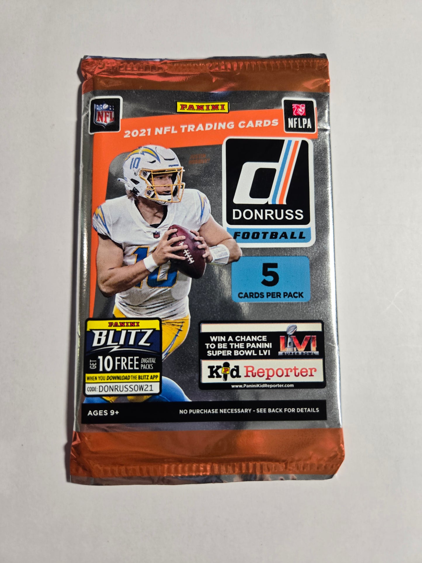 2021 Panini Donruss Football Single Pack – 5 Cards - single item listing, image for visual reference only