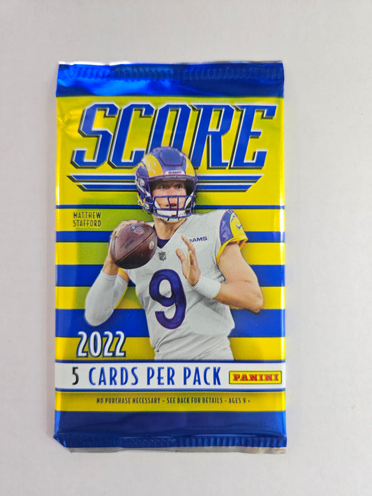 2022 Panini Score Football Blaster Pack – 5 Cards - single item listing, image for visual reference only