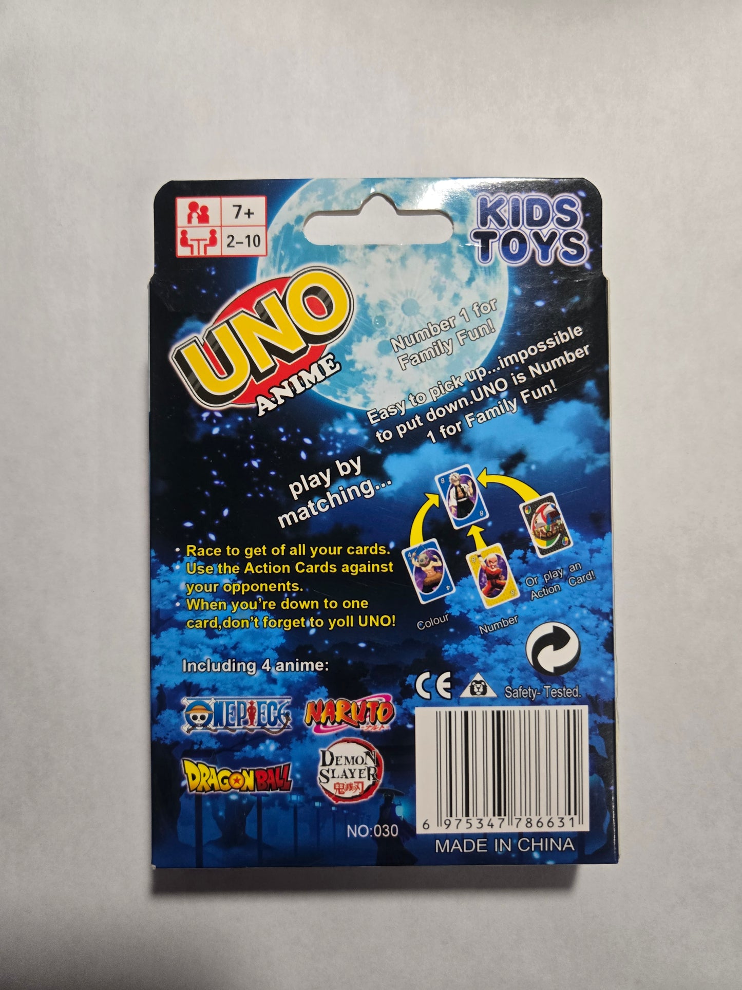 Anime-Themed UNO-Style Matching Card Game – 4 Series