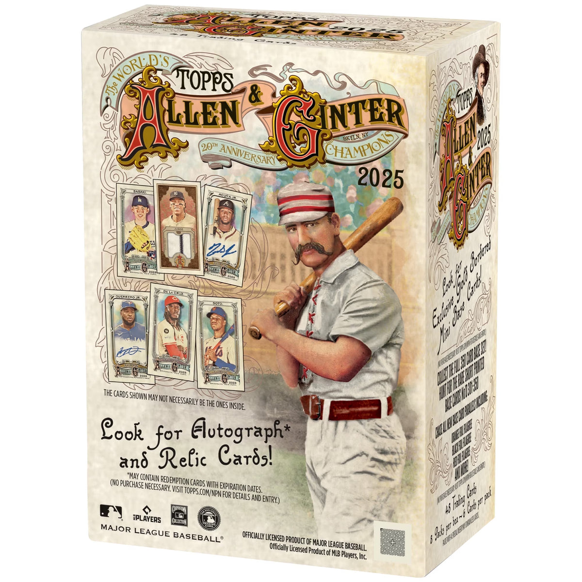 Factory-sealed 2025 Topps Allen and Ginter Baseball Value Box with eight packs and 48 trading cards
