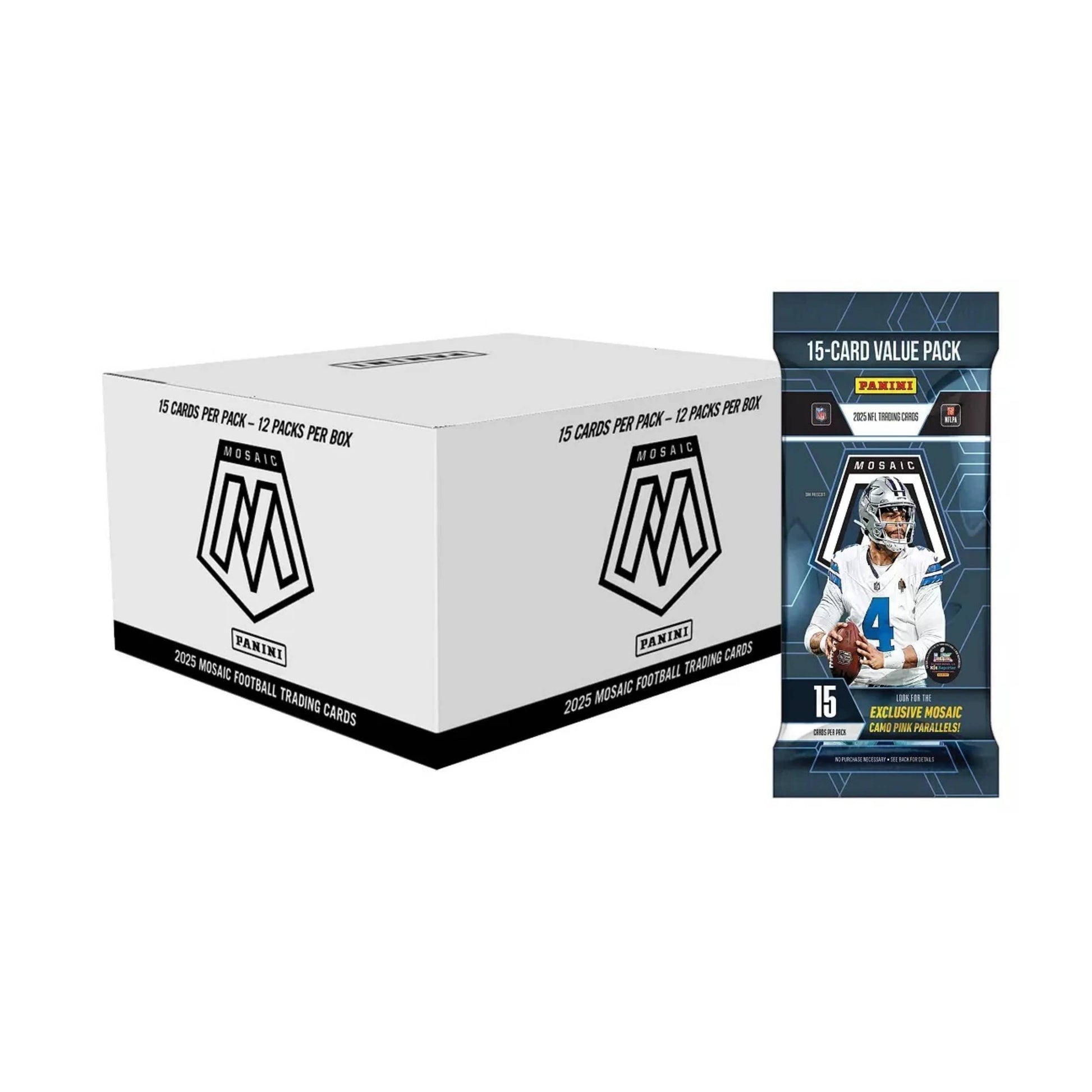 2025 Panini Mosaic NFL Football 15ct. Fat Pack 12pk Box - Sealed - single item listing, image for visual reference only