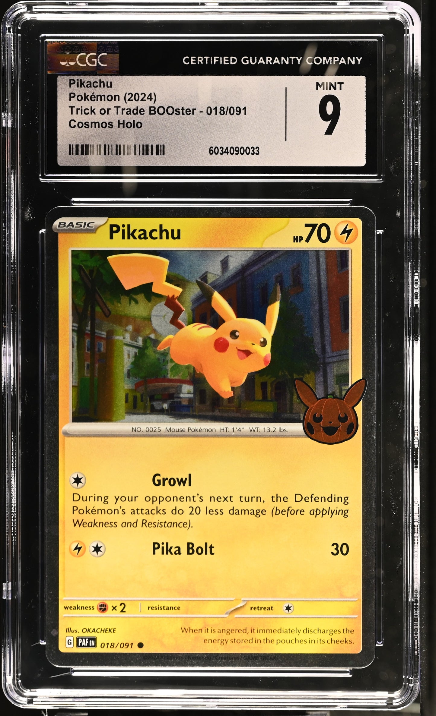 2024 Trick or Trade BOOster #018/091 Pikachu CGC 9