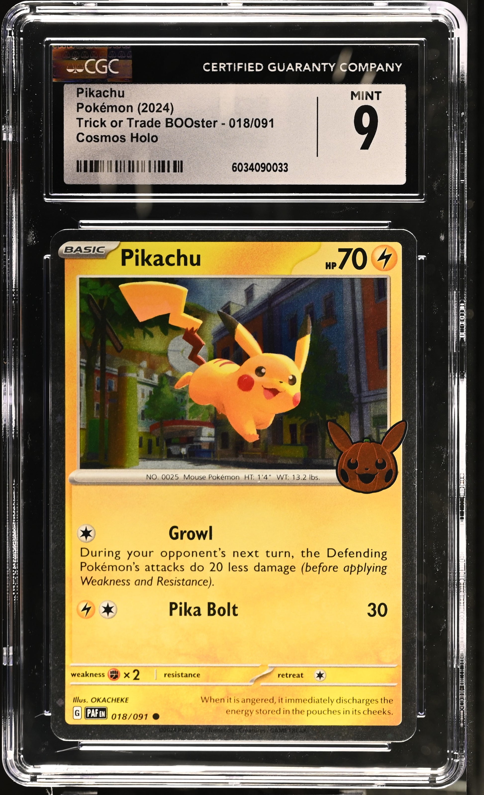 2024 Trick or Trade BOOster #018/091 Pikachu CGC 9