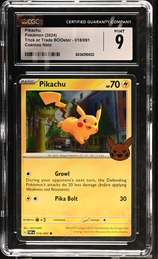 2024 Trick or Trade BOOster #018/091 Pikachu CGC 9