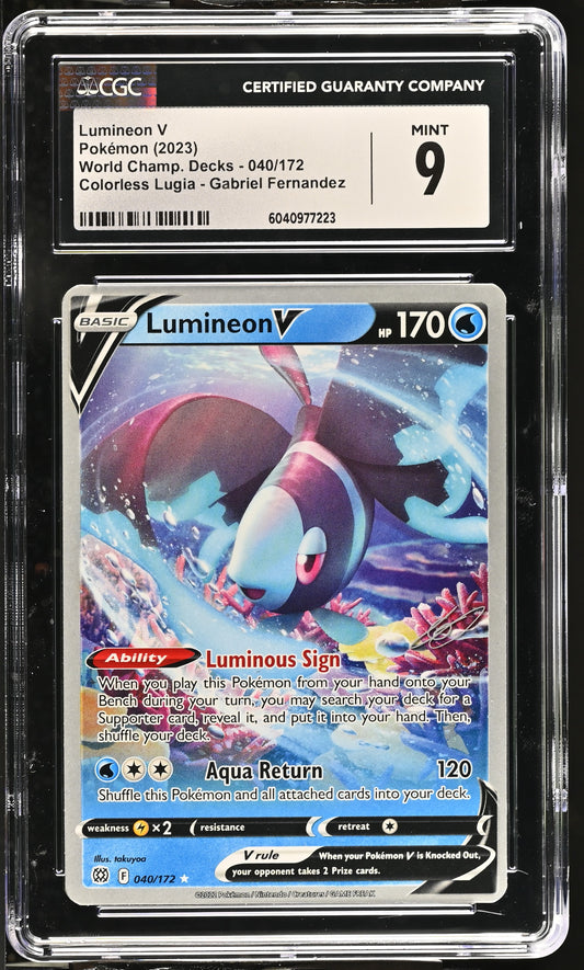 2023 World Champ. Decks #040/172 Lumineon V CGC 9