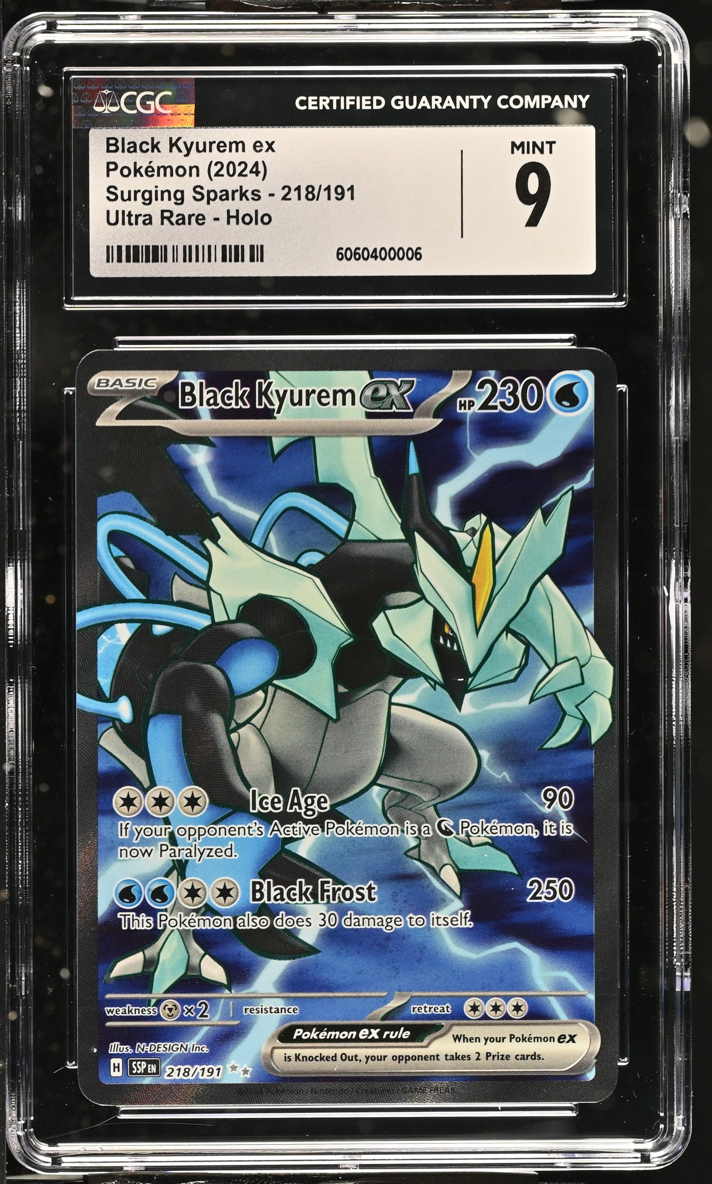 2024 Surging Sparks #218/191 Black Kyurem ex CGC 9